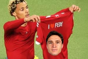 深情告白！埃基蒂克小号晒照“表白”小基耶萨：我❤️费德