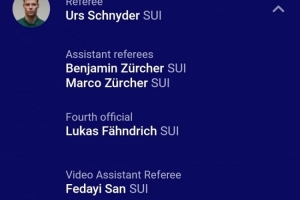 巴萨vs奥林匹亚科斯裁判名单：瑞士裁判乌尔斯-施尼德执法