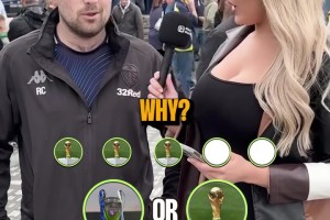 男球迷根本不敢看！利兹联火辣女记者采访球迷